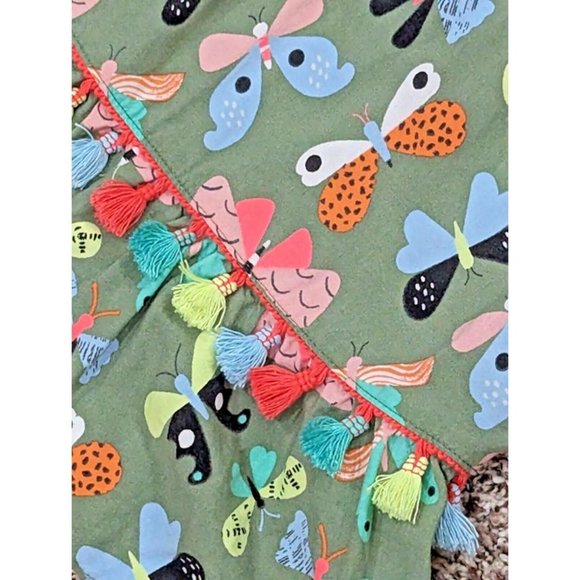 Girls CAT & JACK Butterfly Summer Sun Dress Size 2T Multicolor Boho Maxi Tassels - Picture 2 of 5